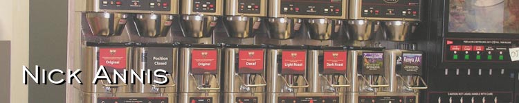 Photo: The coffee dispensing array at Nick's favorite convenience store - the WaWa